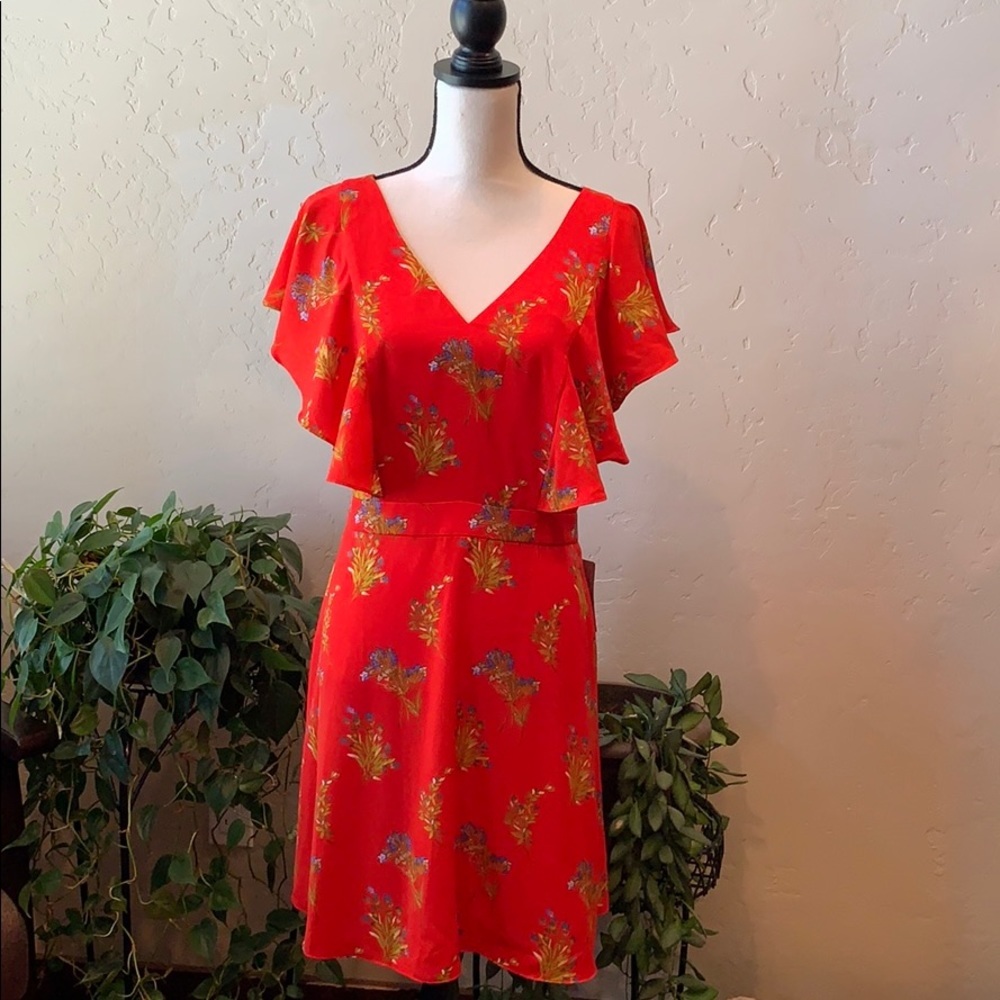 Chelsea28 Ruffle Fit & Flare Back Twist